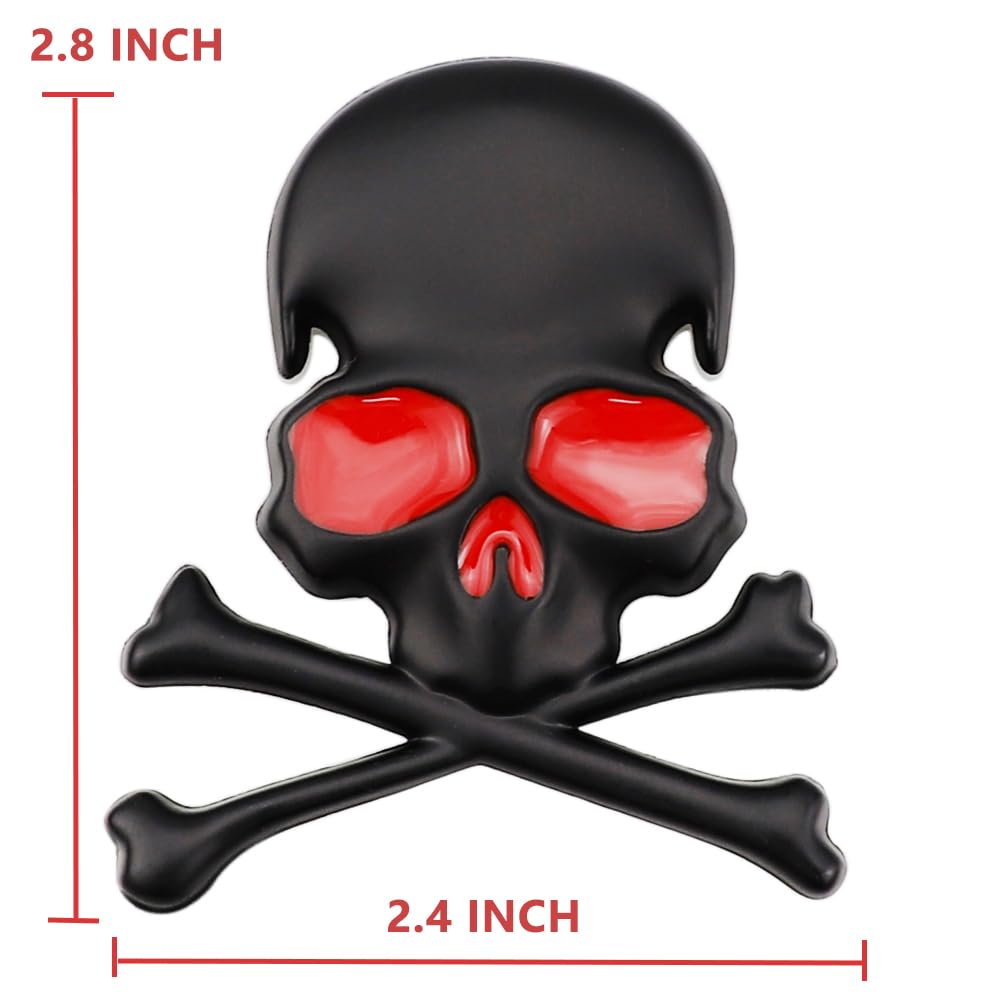 3D Metal Pirate Skull Cross Bones Car Trunk Rear Emblem Badge - Foto 5