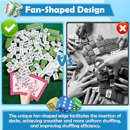 Catcan Mahjong Tile Shufflers, Set de 4 Mezcladores de Borde Abanico miniatura 4