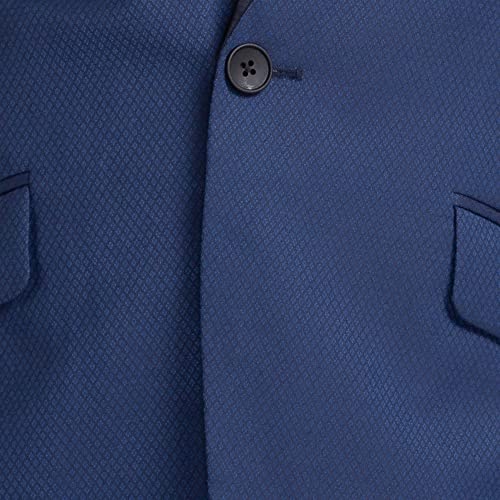 Image of Raymond Men's Contemporary Fit Polyviscose Blend Shawl Collar Na Pattern Full Sleeve Dark Blue Ceremonial Suit