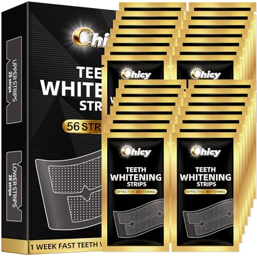 Teeth Whitening Strip for Sensitive Teeth 56 Counts, Non-Slip Strips, Effective Kit, Fast Result Remove Stains, Professional Tooth Whitening - Whitener Strips 28 Treatments