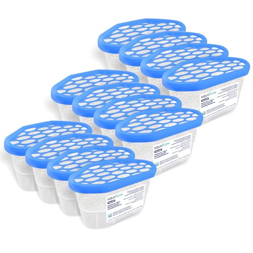Aquafloow Deshumidificador 600 ml, Antihumedad Habitación 12 Piezas | Neutralizador de Olores, Absorbente de Humedad para Cocina, Armario, Baño, Estudio, Ropa