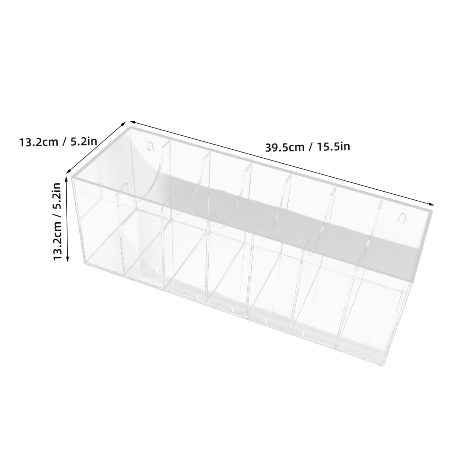 FRCOLOR Scatola Organizer in Acrylic Glass per Cinture a 7 Scomparti con | Trasparente, Coperchio Rimovibile e Chiusura Sicura, per Esposizione su Comò e Ordine Separato