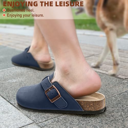 Image of KEMISANT Men Clogs-Comfortable Suede Mules Slippers Sandals Nurse Potato Shoes Unisex-Cushioned Cork-Footbed