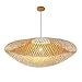 Produktbild Tropische Bambus Pendelleuchte Korbweide Rattan Kronleuchter handgefertigte Weberei Lampenschirm DIY Teehaus Esszimmer Bar Cafe Hängelampe Vintage rustikale Bambus Single Head Lampe E27