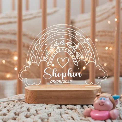 Lámpara nocturna personalizada para bebé con diseño de mariposa miniatura 6