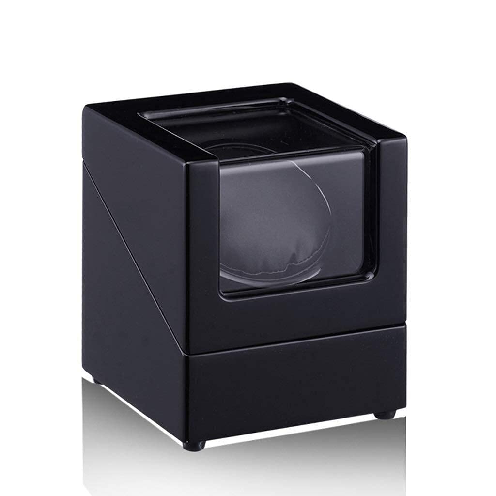 OLSKFUH Watch Winders Automatic Single Watch Winder Carbon Fibre Piano Finish Watches Storage Box Quiet Motor 2 Ways Supply Power,A-A
