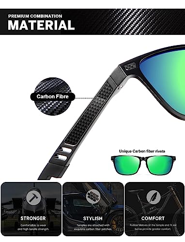 Image of Polarized Sunglasses for Men Rectangular Classic Al-Mg Metal Frame Sun Glasses Mens Sunglasses with UV Protection