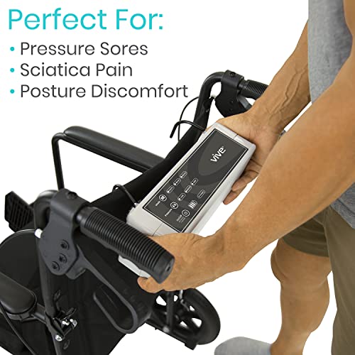 Vive Alternating Seat Cushion- Air Pressure Comfortable Seating- Self Inflating Wheelchair Seat- Rechargeable Battery Pump- Portable Sitting Pillow For Mobility Aids, Office Chair, Car And Travel #TOP4