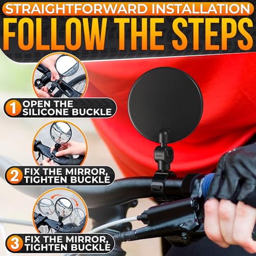 2 Pcs Bike Mirror Handlebar Mount