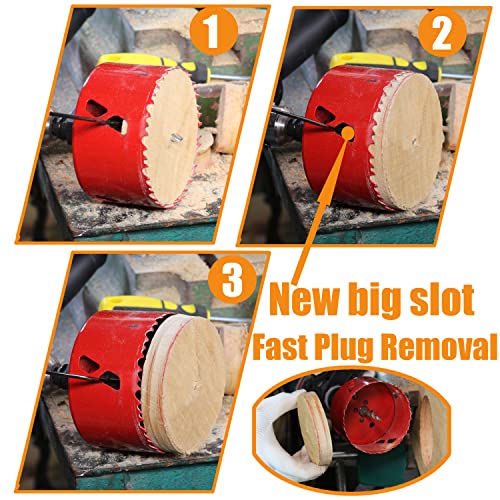 Wowsupm 6-3/8 Inch Deep Hss Bi Metal Hole Saw Cutter, Cutting Depth 2.1” For Metal, Thick Wood，Big Slot, New Sharp Teeth #TOP4