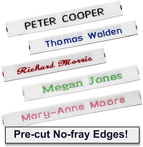 72 Pre-Cut Sew-on Woven Name Tapes/Tags for School/Camp/Care Home