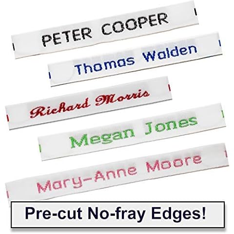 72 Pre-Cut Sew-on Woven Name Tapes/Tags for School/Camp/Care Home Cover