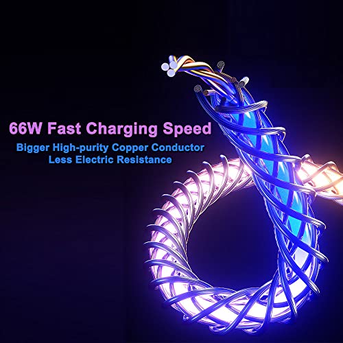 AYI RGB USB Type C to USB A 2.0 Android Charger Cable Fast Charging High Data Speed Visible Colorful Current Flowing Compatible with All Type C Device-RGB 39 Inches