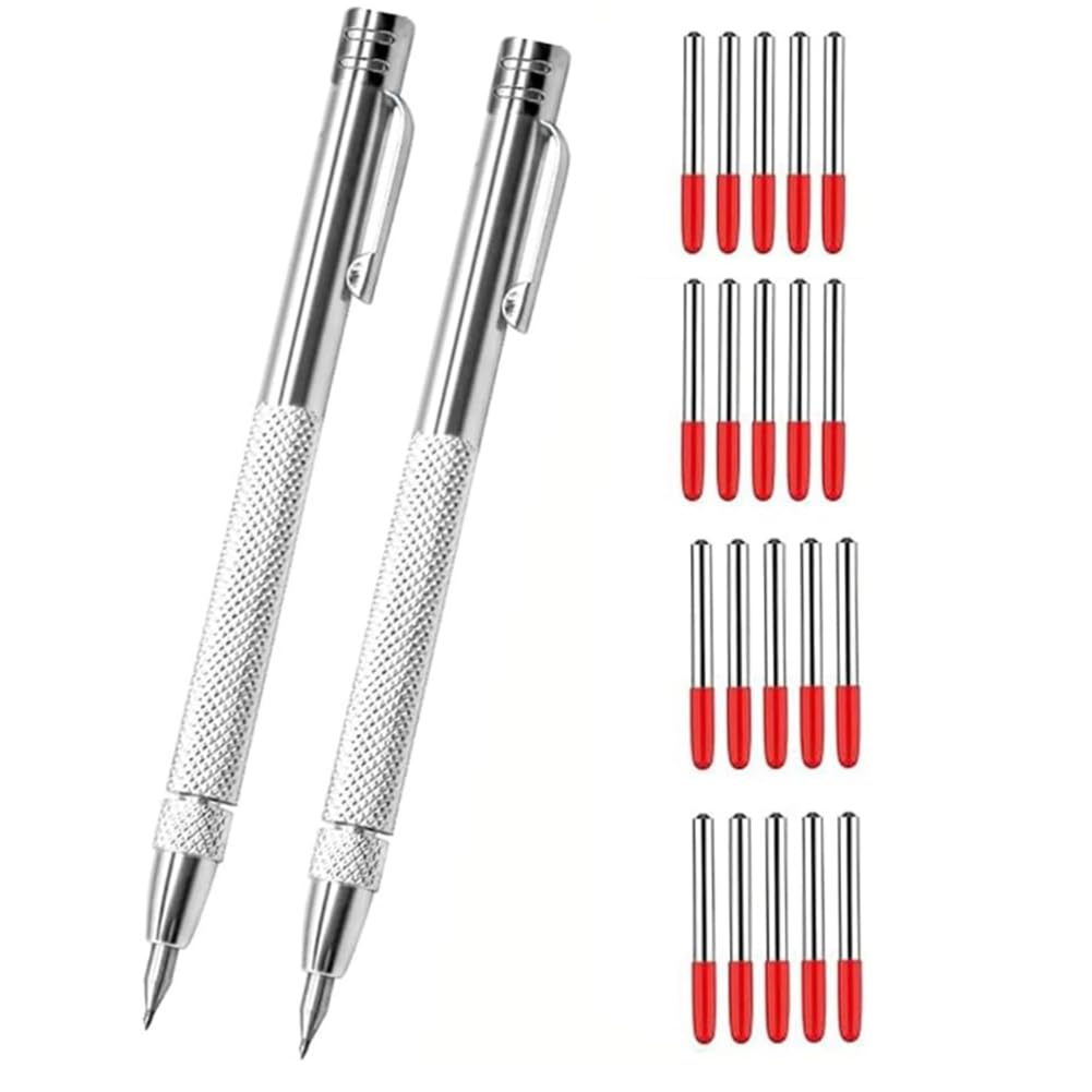 Jnchdghwa As Shown Extra 20 Replacement Marking Tip, 2 Pack Carbide Scriber With Magnet, Metal Scribe Included