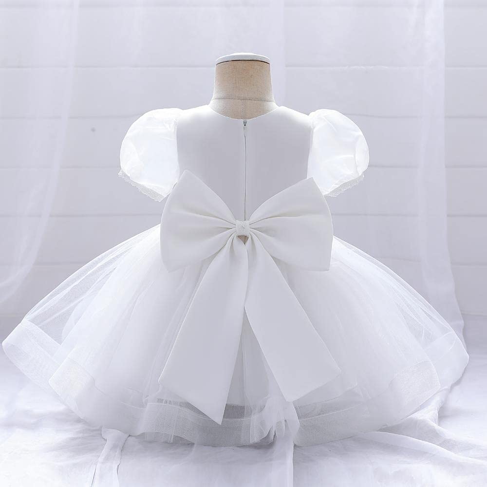 Lito Angels Vestito Damigella Abito da Festa Cerimonia Elegante per Bimba e Bambina, Bianco