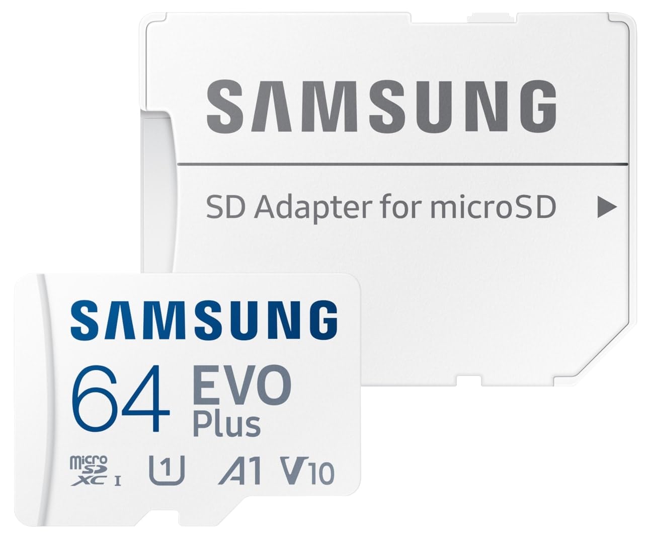 Carte MEMOIRE Samsung 64G Micro SD Evo Plus 2024 avec Adaptateur SD Classe 10 Lecture 160 Mo/s Ecriture 160 Mo/s MB-MC64SA/EU