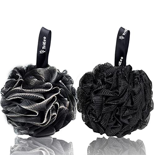 Badeschwamm, 2 Stück Schwamm Dusche Peelingschwamm Massageschwamm für Männer Schwarz Cover