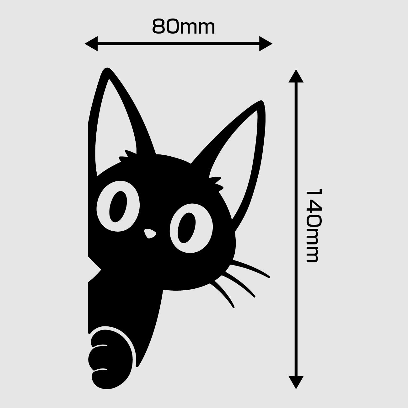 Amazon.co.jp: チラッとのぞく黒猫ステッカー（ブラック） (右向き