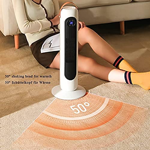 Elektrische ventilatorkachel van keramiek, energiebesparend, 2 modi, 50°, oscillerend, mobiel, met afstandsbediening, geruisloos, oververhittingsbeveiliging, goud - Afbeelding 8