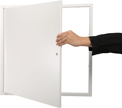 Miniatura 9 de VEVOR Panel de acceso de metal para techo de paneles de yeso, puertas de acceso de fontanería de 24 x 24 pulgadas con bloqueo de pestillo de leva,