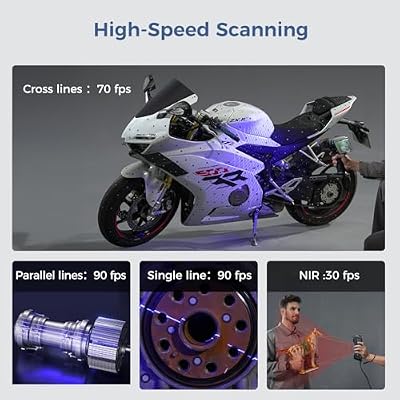 Creality 3D Scanner Sermoon S1 for Engineering Projects.,1+7+34 Blue Laser Handheld Scanner with Metrology-Grade 0.02mm Accuracy,Anti-Shake Tracking,Up to 90FPS Scanning Speed