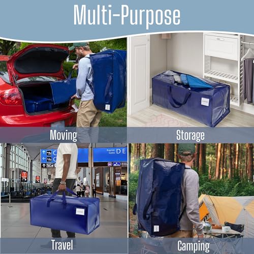 Image of VENO 10 Pack Heavy Duty Moving Bags with Backpack Straps, Zippers & Handles, Extra Large Packing Bags for College Dorm Essentials, Moving Supplies Alternative to Cardboard Moving Boxes