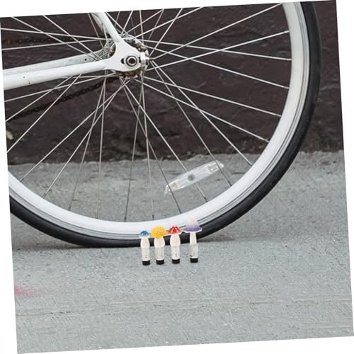 Set de 4 tapas divertidas para válvula de neumáticos en forma de hongo para bicicletas, camiones y motocicletas miniatura 5