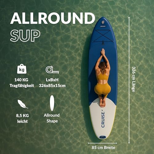 NOARD SUP Board aufblasbar Double-Layer-Dropstitch 326 cm bis 140 kg