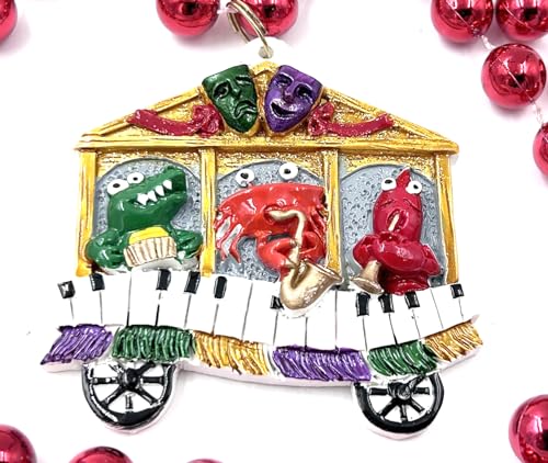 Seafood Mardi Gras Bead Necklace Jazz New Orleans Gator Crab Crawfish Float