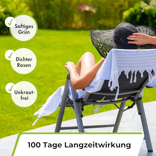 TerraUno Rasendünger mit Unkrautvernichter extra stark, 100 Tage Langzeitwirkung, 5 kg für 250 m², gegen Löwenzahn, Klee uvm… – Ansicht 6