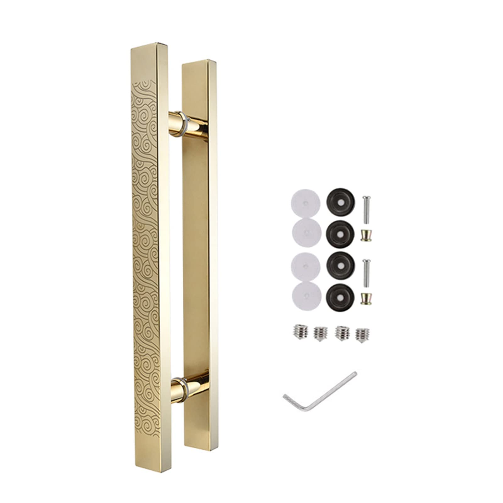 CWCQGH Door Handle Modern Push Pull Bar Handle, Chinese Style Door Handle Double-Sided, Sliding Barn Door Pull Bar Handle with Complete Kit, Stainless Steel Glass Entry Door Han,B-L 120cm/47.2 inch