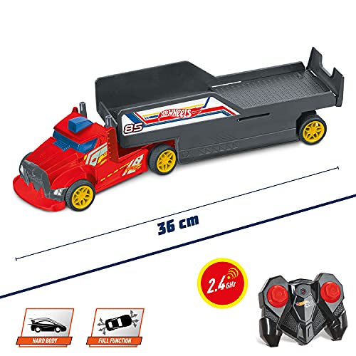 MONDO Hot Wheels Motors Camion radiocommandé avec remorque Extensible et Voiture à rétro Friction Double Rig Truck 32cm Jouet Enfant et Plus 63681 - vue 7