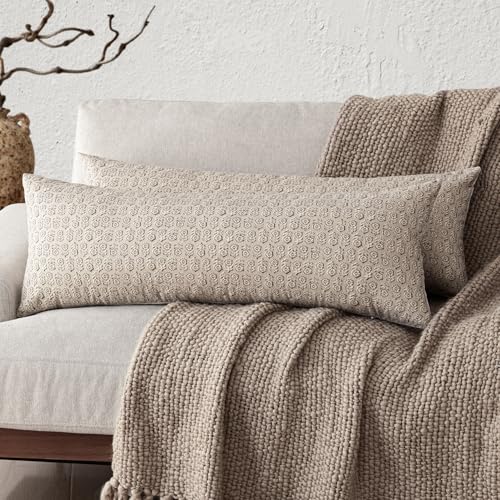 Foindtower Set of 2 Decorative Long Body Lumbar Throw Pillow