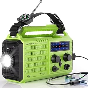 Mesqool Emergency Radio 5 Way Powered, 5000mAh/18500mWh Survival Solar Hand Crank Portable NOAA/AM/FM/SW Weather Radio Battery Backup, Wind up Radio with Cell Phone Charger, Flashlight, SOS