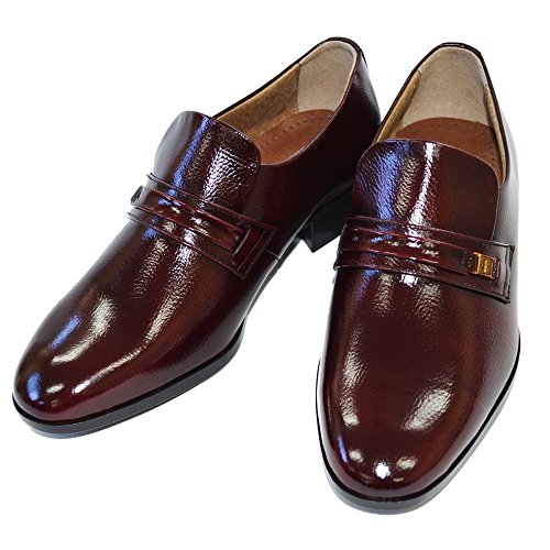 [北嶋製靴工業所] 本革国産 ビジネスシューズ≪ワイン 24.0≫牛本革ゆったり4EスリッポンNo.111(紳士靴 メンズシューズ 冠婚葬祭 日本製 牛革 幅広 軽量)