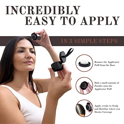 Melange Boutique Hairline Powder Instant Formula (Black) Root Touchup Hair Loss Powder For Gray Root Line, Root Concealer For Thinning & Bald Spots #TOP4