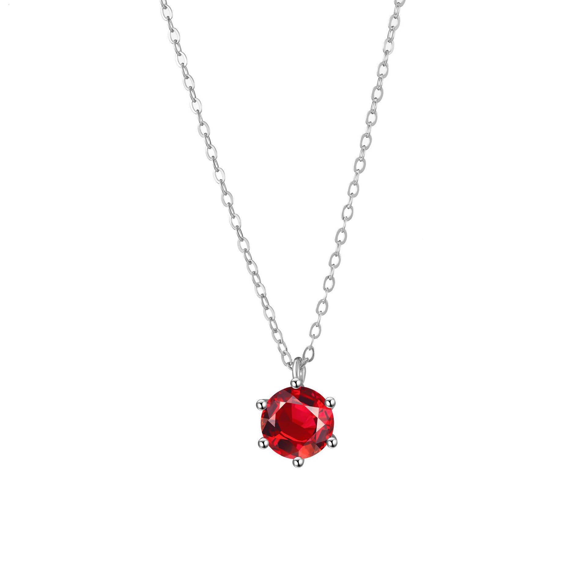 Collana di Argento Sfera per Donne, Accessori Femminili con Gemme Cubiche Zaffiro Regali di Nascita Piani per Doni a Figlie