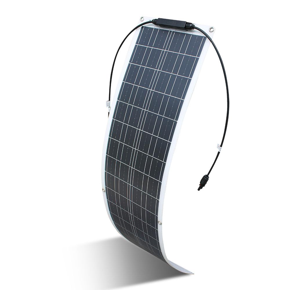 Pannello solare flessibile 200 W 12 V monocristallino caricatore solare impermeabile e ultra sottile per camper, barche, abitazioni e superfici irregolari (50 W x 4)