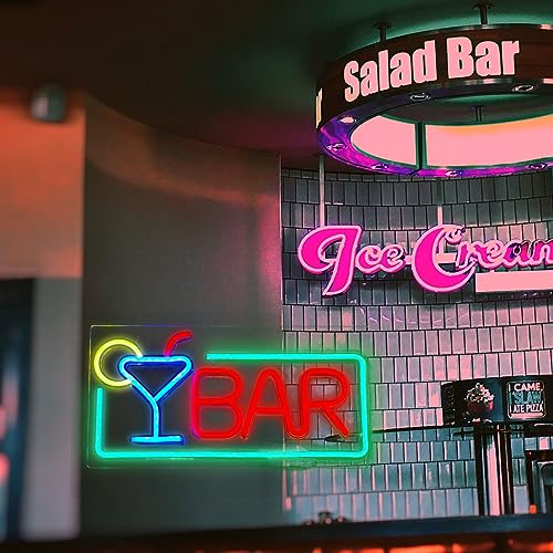 Image of Bar LED Neon Light Sign USB Operated with Switch for Home Business Storefront Window Glass Door Shop Bar Pubs Hotel Club Bistro Party (Red BAR)
