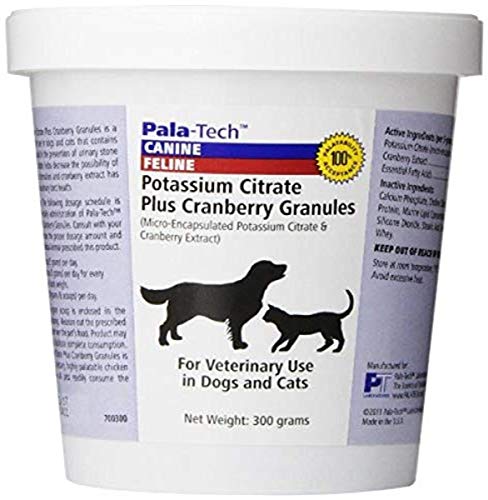 Image of Pala-Tech Potassium Citrate Plus Cranberry Granules 300 gm - Cat & Dog UTI Treatment - Dog Urinary Tract Supplements for Bladder Stone Prevention (Made in USA)