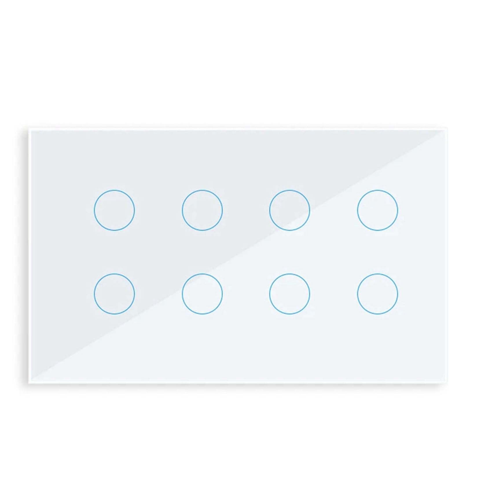 2X Interruptor de Pared con Luz TáCtil Inteligente WIFI, Panel de Cristal de 8 Entradas, Tuya Smart Life para y Home, Color