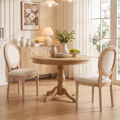 SoarTalent Upholstered Dining Chairs Set of 2 French Country Oval