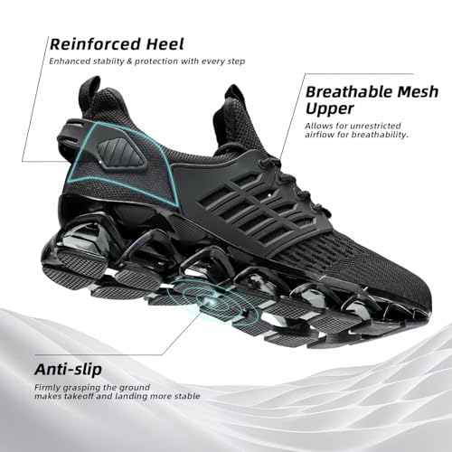 Image of Mens Slip on Walking Running Shoes Blade Tennis Casual Fashion Sneakers Comfort Non Slip Work Sport Athletic Trainer