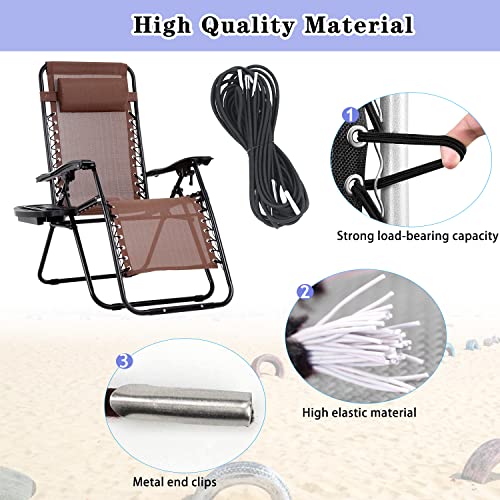 Zero Gravity Chair Replacement Fabric With Bungee Cord Kit, 17 Inch Wide Repair Cloth With Replacement Cord For Anti Gravity Chairs Outdoor Recliner Patio Lounge Chair Lawn Beach Sling Chair, Brown #TOP3