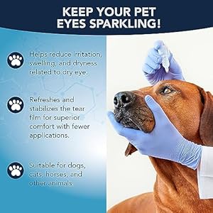 NOVEHA Pet Gel Eye Drops with 0.3% Viscoadaptive Hyaluronan | Eye Solution for Severe Dry Eyes – Long Lasting Hydration, Reduces Nuisance, Swelling & Dryness – Eye Lube for Dogs and Cats (2x10mL)