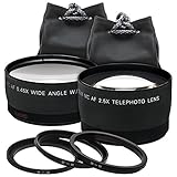 Precision Design 2.5X Telephoto & .45x Wide-Angle Digital Lenses (49mm/52mm/55mm/58mm)