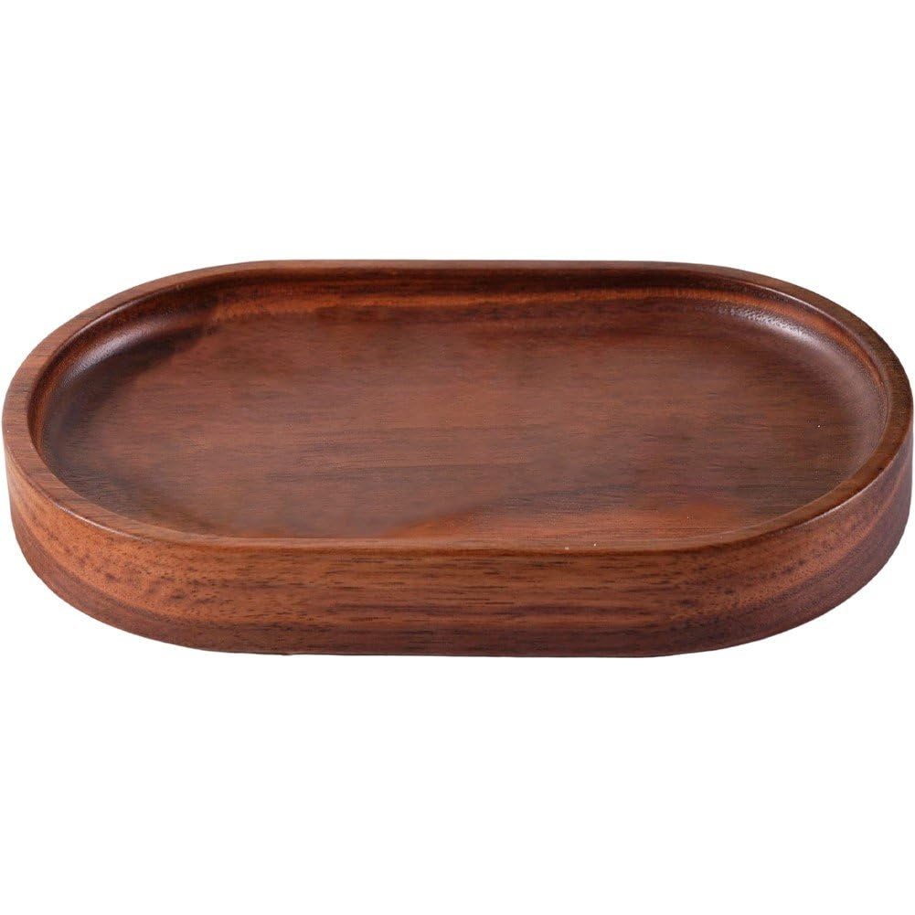 Plat à bijoux en bois ovale idéal sur une table de chevet ou coiffeuse