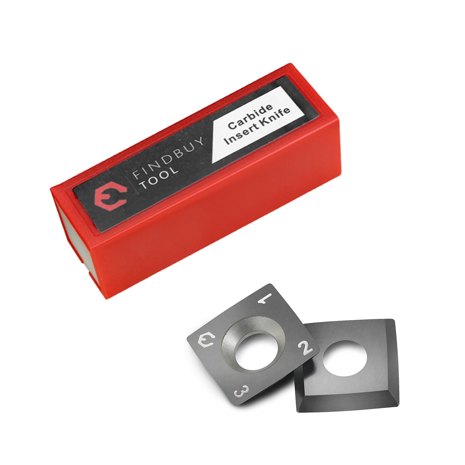 Findbuytool Carbide Inserts cutters (15x15x2.5mm-30°-R150-4R0.5) Insert for Woodworking Helical Cutter Head Tools, 10 Pcs (10)