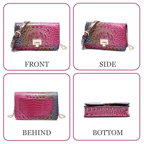 Image of Makcr Joacbv Small Crocodile Crossbody Cell Phone Purse for women Vegan Leather Clutch Wallet with Leather Shoulder Strap | Small