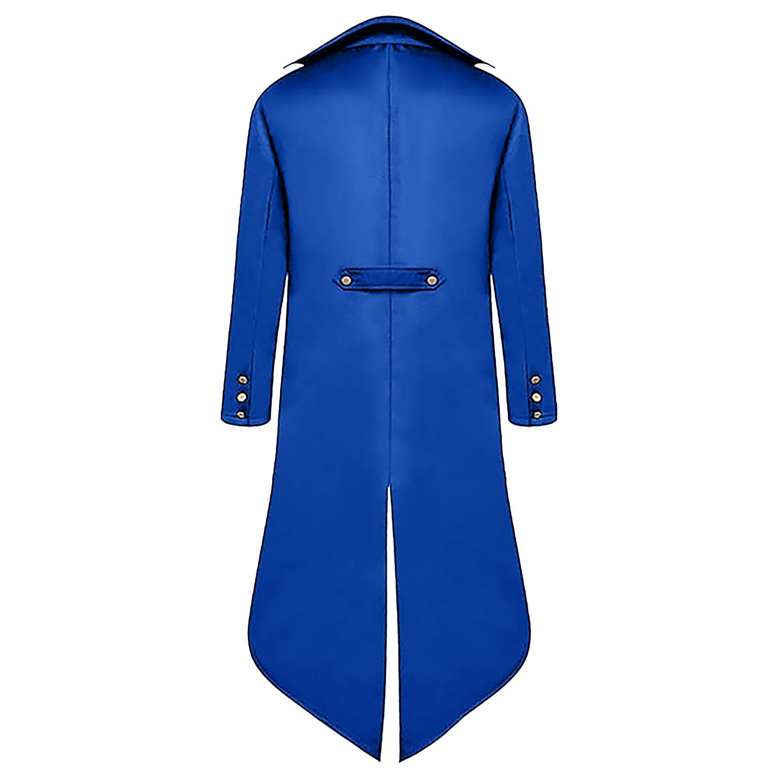 QEKFDOV Men's Steampunk Tailcoat,Medieval Gothic Victorian Frock Coat,Vintage Tailcoat Jacket Halloween Cosplay Costume (blue, S) - Image 2